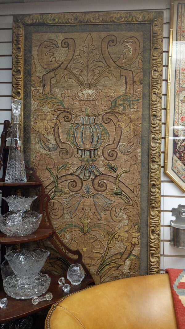 Pair of 17th Century Stumpwork Panels - M.D. Antiques in Richardson and Dallas Tx.