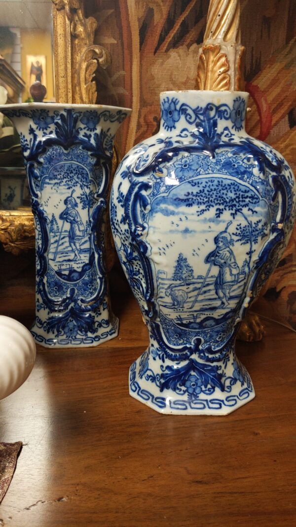 Blue and White Garniture Set - M.D. Antiques in Richardson and Dallas Tx.