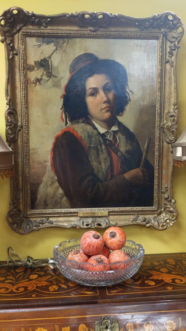 Painting of Shepherd Boy - M.D. Antiques in Richardson and Dallas Tx.