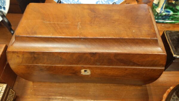 English Regency Mahogany Sarcophagus Shaped Tea Caddy - Image 2