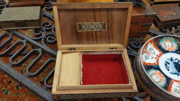 Syrian Bone and Ebony Inlaid Music and Jewelry Box