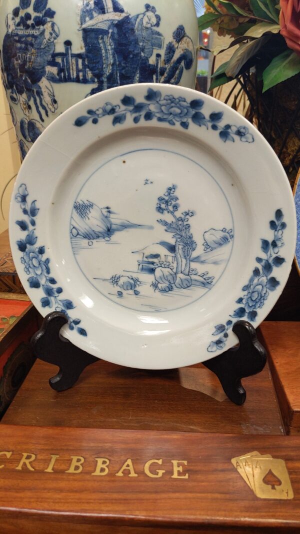 Chinese Export Blue and White 18th Century Plate - M.D. Antiques in Richardson and Dallas Tx.