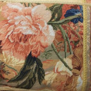 Pair of Floral Needlepoint Patchwork Pillows -