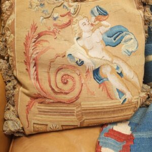 Pair of Vintage French Aubusson Pillows - M.D. Antiques in Richardson and Dallas Tx.