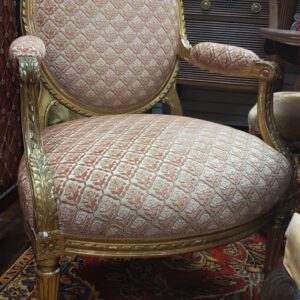 Pair of 19th Century Gilt French Louis XVI Armchairs - M.D. Antiques in Richardson and Dallas Tx.