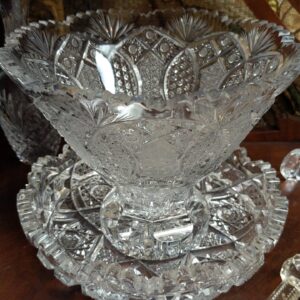 American Brilliant Cut Glass Footed Bowl - M.D. Antiques in Richardson and Dallas Tx.