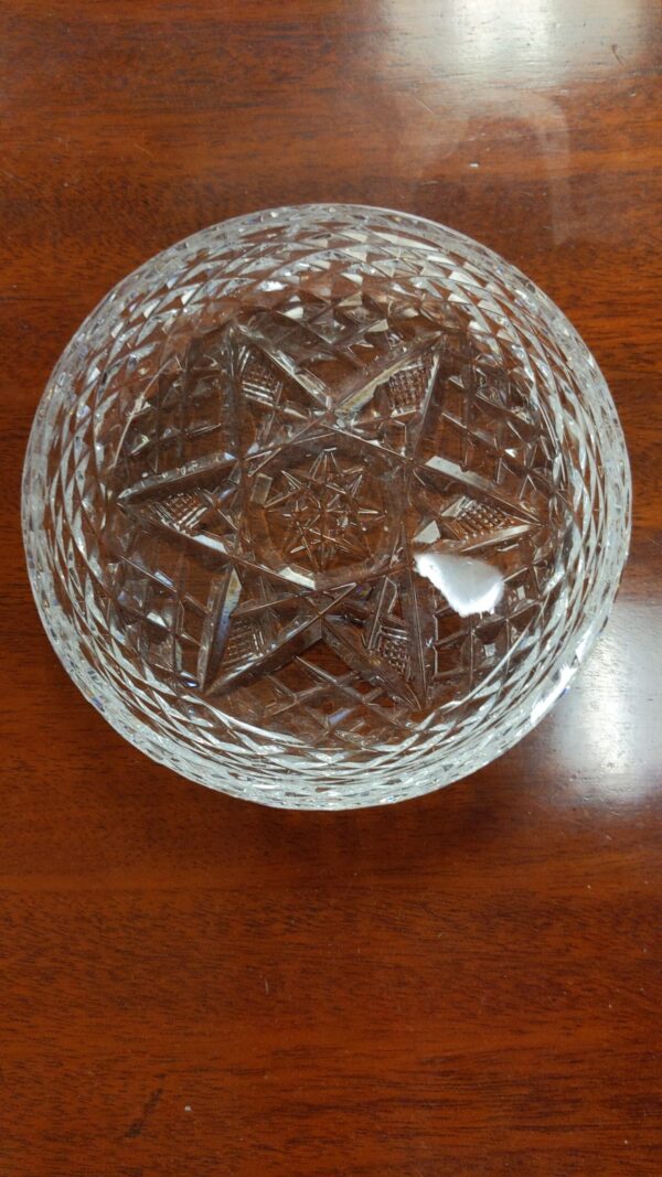 American Brilliant Cut Glass Star of David Wine Coaster -