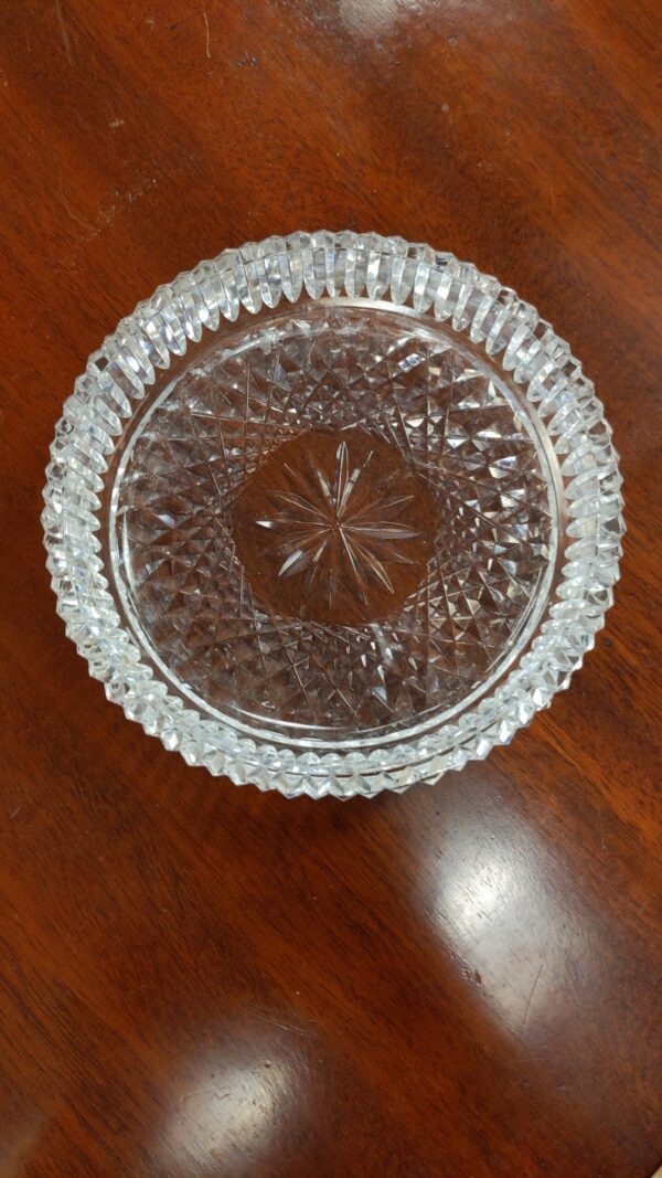 American Brilliant Cut Glass Wine Coaster - M.D. Antiques in Richardson and Dallas Tx.