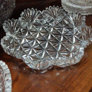 American Brilliant Cut Glass Scalloped Shallow Dish - M.D. Antiques in Richardson and Dallas Tx.