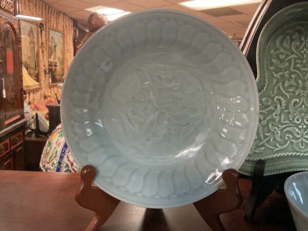 Celadon Plate - M.D. Antiques in Richardson and Dallas Tx.