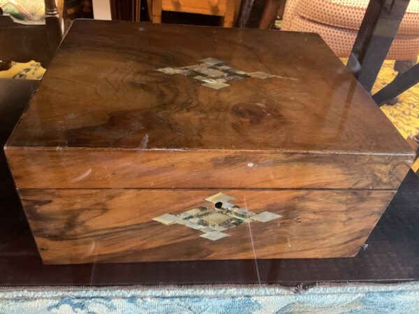 English Walnut and Mother of Pearl Box