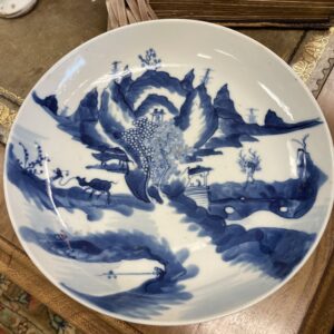 Chinese Antique Blue and White 8 inch Plate - M.D. Antiques in Richardson and Dallas Tx.