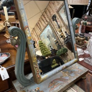 English William IV Chinoiserie Painted Gents Vanity Mirror - M.D. Antiques in Richardson and Dallas Tx.