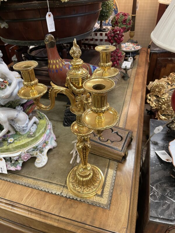 Gold Plated Candelabra - M.D. Antiques in Richardson and Dallas Tx.