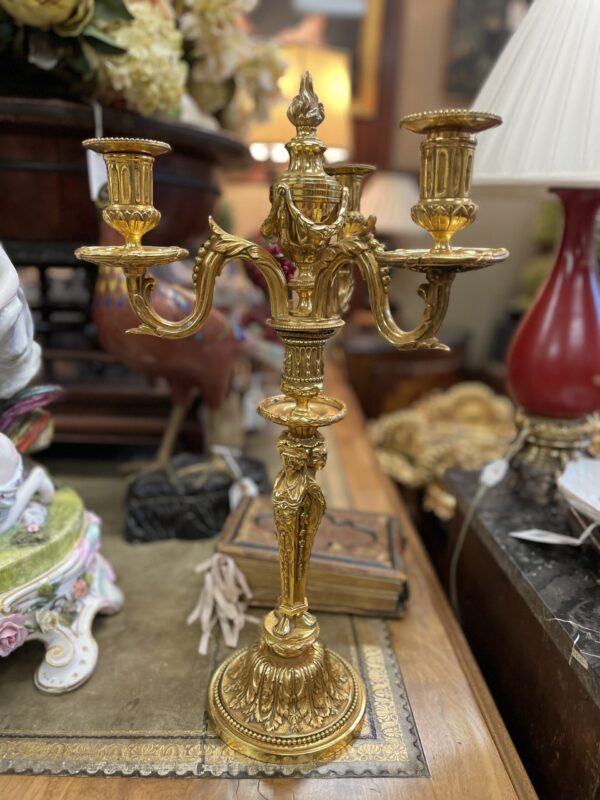 Gold Plated Candelabra - M.D. Antiques in Richardson and Dallas Tx.