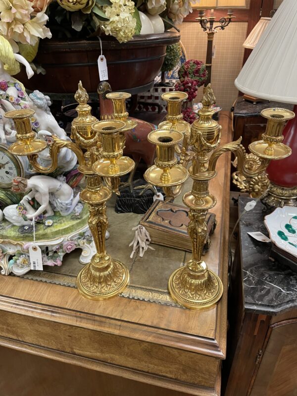 Gold Plated Candelabra - M.D. Antiques in Richardson and Dallas Tx.