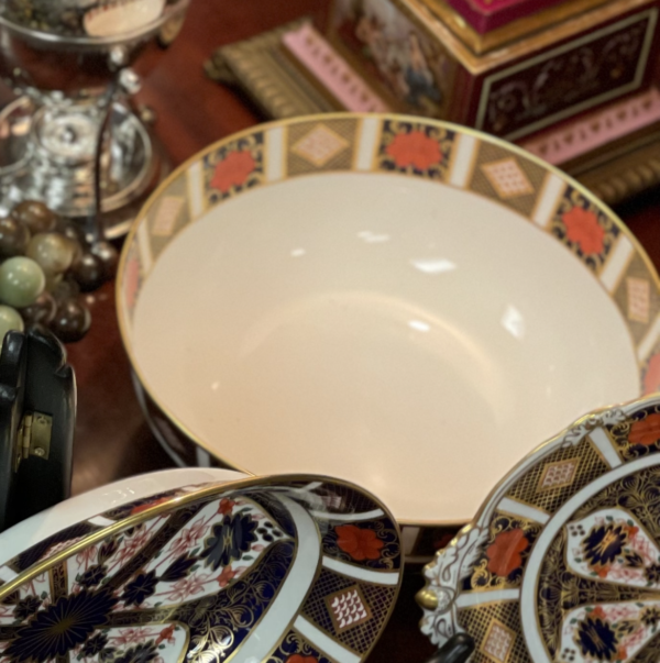 Royal Crown Derby China English Old Imari Punch Bowl - M.D. Antiques in Richardson and Dallas Tx.