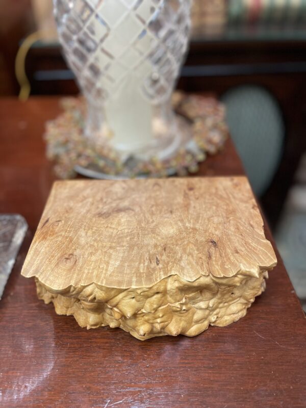 Rustic Burlwood Wooden Box with Dividers Inside - M.D. Antiques in Richardson and Dallas Tx.