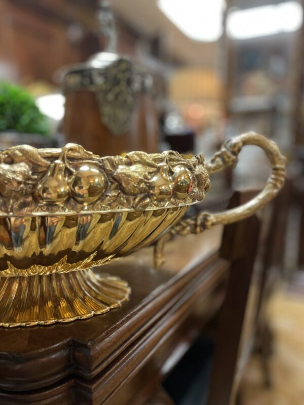 Oval Repousse Vermeil Silver Centerpiece - M.D. Antiques in Richardson and Dallas Tx.