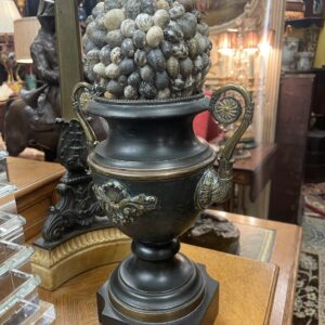 Pair of Shell and Bronze Urns - M.D. Antiques in Richardson and Dallas Tx.