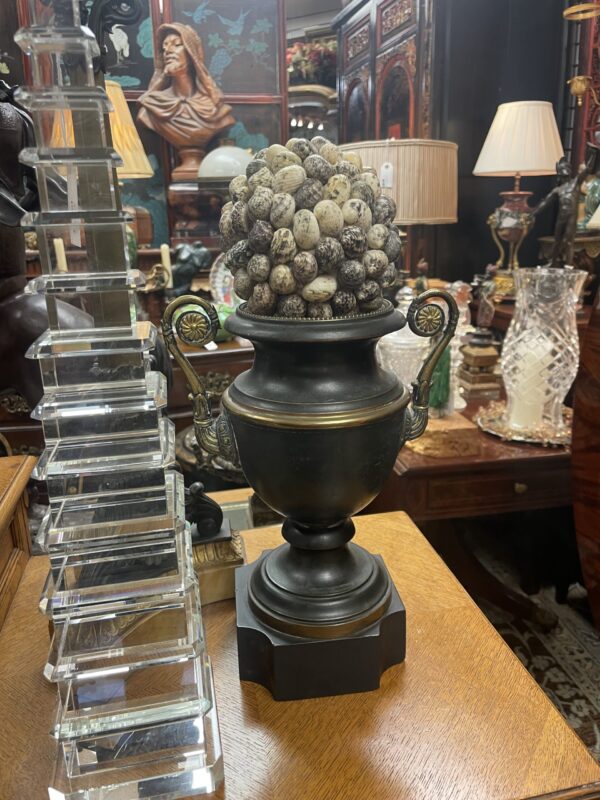 Pair of Shell and Bronze Urns - M.D. Antiques in Richardson and Dallas Tx.