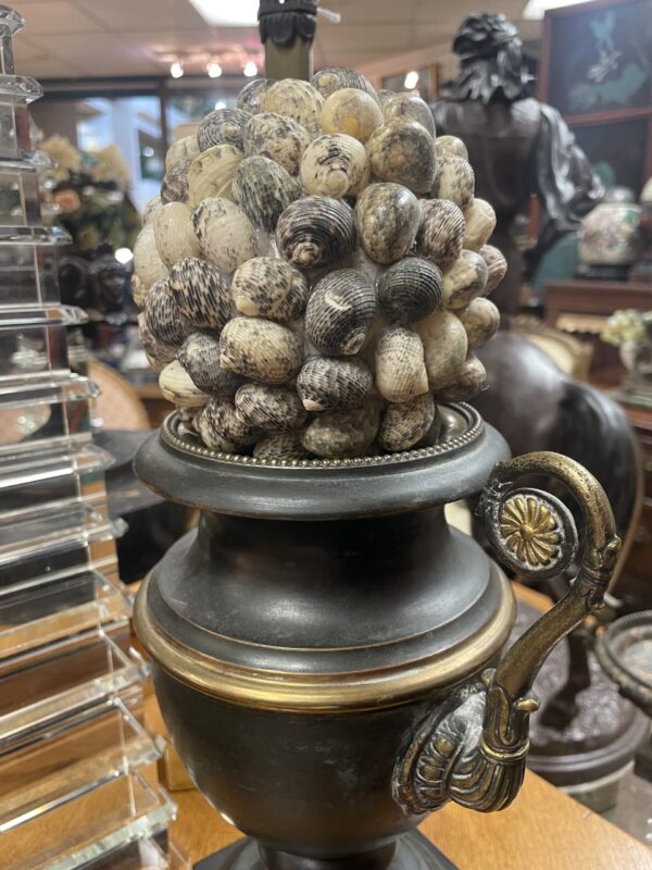 Pair of Shell and Bronze Urns - M.D. Antiques in Richardson and Dallas Tx.