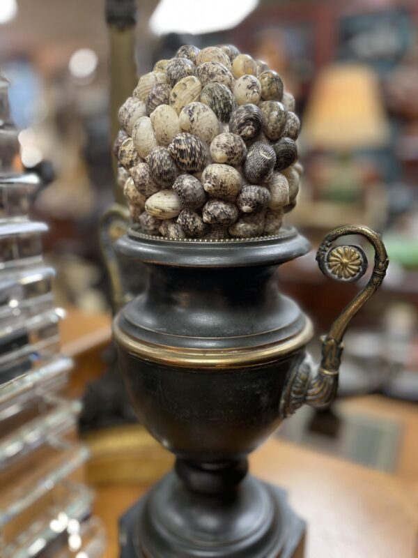 Pair of Shell and Bronze Urns - M.D. Antiques in Richardson and Dallas Tx.