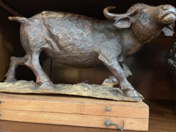 Carved Wood Figure of a Cape Buffalo - Image 3