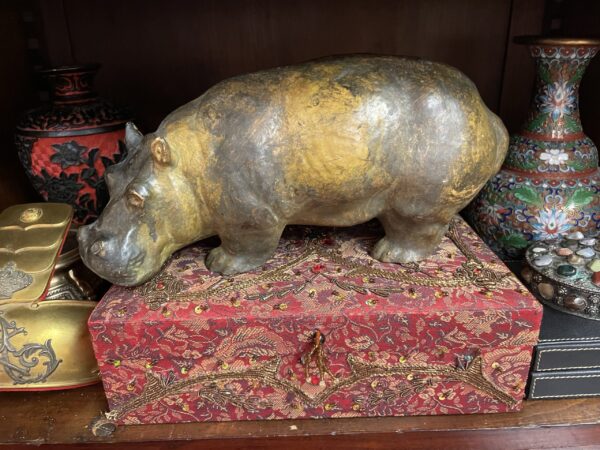 Clay Hippopotamus - M.D. Antiques in Richardson and Dallas Tx.