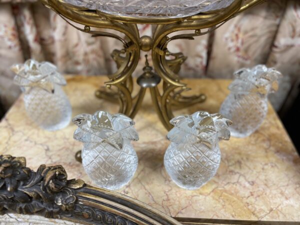 A Group of 4 Baccarat Clear and Frosted Glass Ananas Pineapple Paperweights, 20th century - M.D. Antiques in Richardson and Dallas Tx.