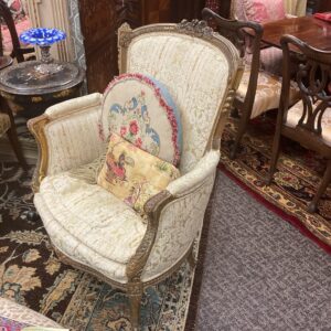 Pair of 19th Century French Louis XVI Transitional Style Console Leg Gilt Begere Chairs - M.D. Antiques in Richardson and Dallas Tx.