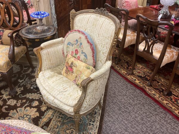 Pair of 19th Century French Louis XVI Transitional Style Console Leg Gilt Begere Chairs - M.D. Antiques in Richardson and Dallas Tx.