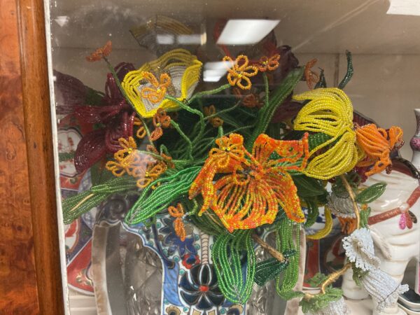 Collection of French Wired Silk and Beaded Glass Flowers