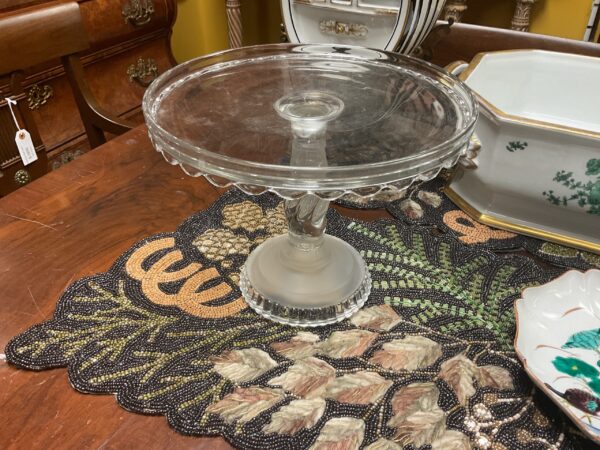 American Pattern Glass Cake Stand - M.D. Antiques in Richardson and Dallas Tx.