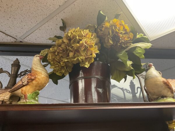 Chinese Water Pail and Hydrangea Flowers