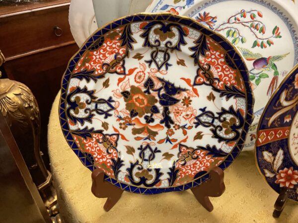 English Imari Porcelain Plate - M.D. Antiques in Richardson and Dallas Tx.