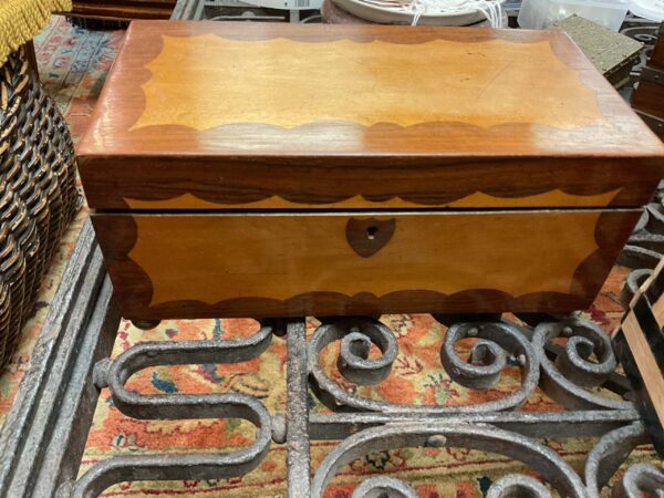 English Regency Rosewood and Satinwood Tea Caddy