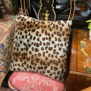 Faux Leopard Fur Pillow - M.D. Antiques in Richardson and Dallas Tx.