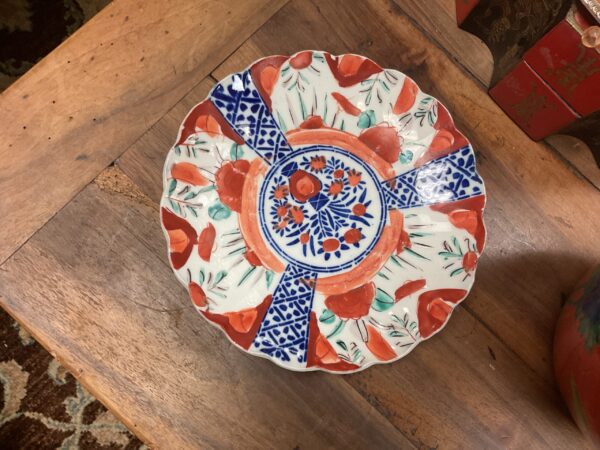 Japanese Imari Plate with Vase Design - M.D. Antiques in Richardson and Dallas Tx.