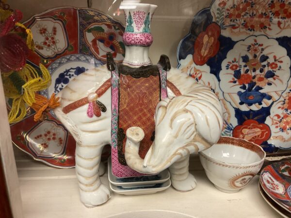 Pair Mottahedeh Elephant Candle Sticks