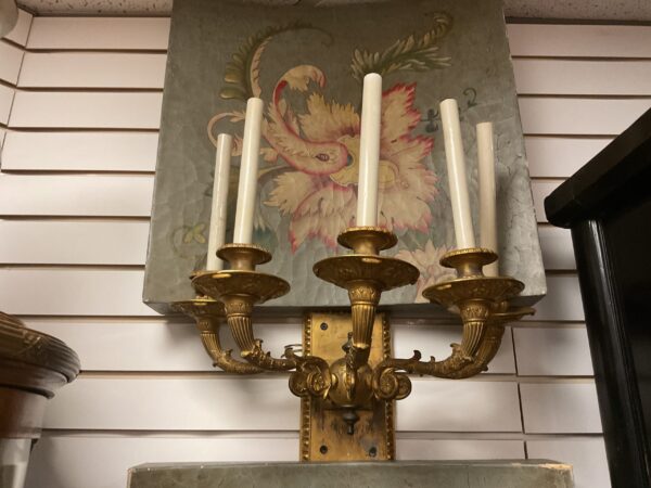 Pair of French Gilt Bronze Louis XVI Sconces