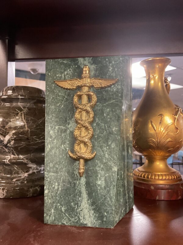 Pair of Marble and Brass Bookends