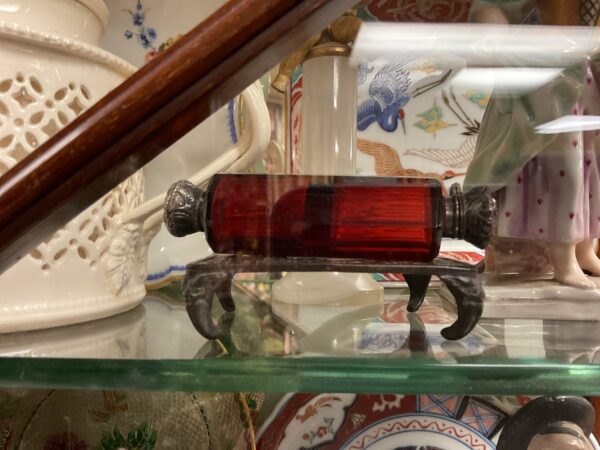 Ruby Glass and Silver Scent Bottle