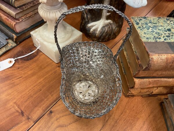 Silver Hand Made Wire Basket