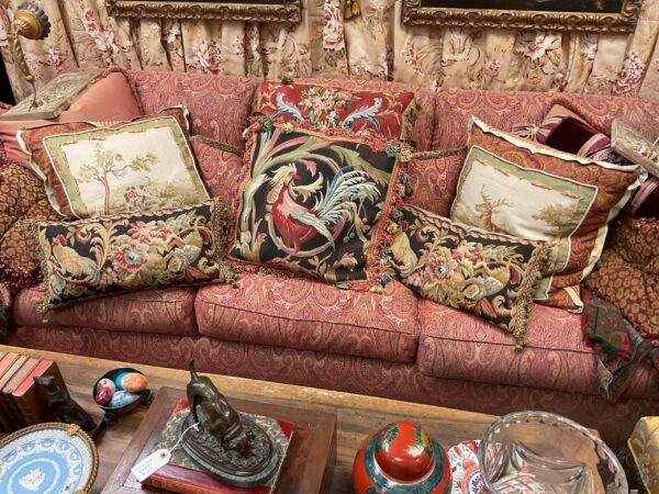 Vintage Etro Paisley Upholstered Sofa - M.D. Antiques in Richardson and Dallas Tx.