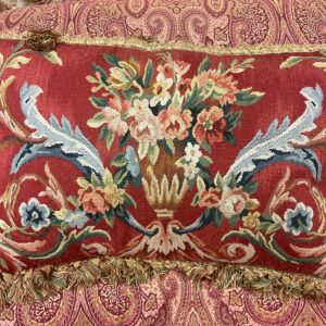 Floral Aubusson Pillow - M.D. Antiques in Richardson and Dallas Tx.