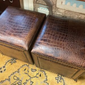 Faux Alligator Ottoman - M.D. Antiques in Richardson and Dallas Tx.