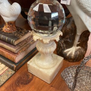 Alabaster and Crystal Finial - M.D. Antiques in Richardson and Dallas Tx.