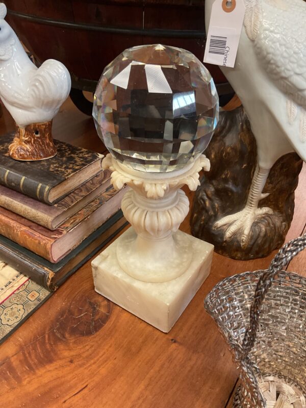 Alabaster and Crystal Finial - M.D. Antiques in Richardson and Dallas Tx.